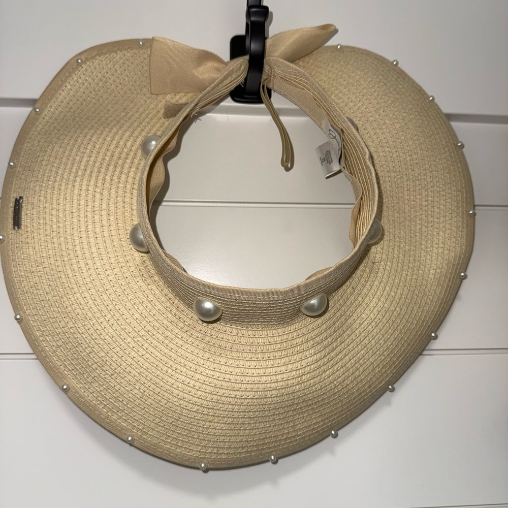 Jessica Simpson faux pearl visor